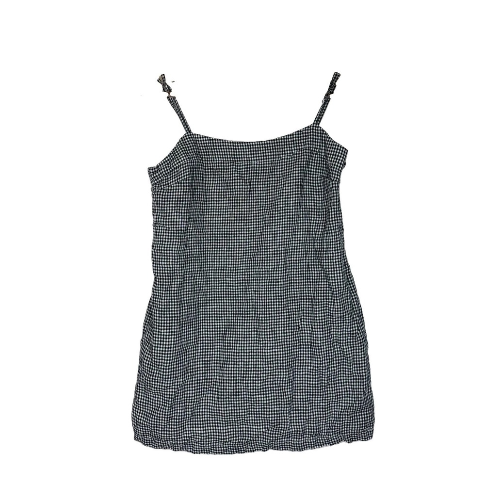 Quince European Linen Mini Skort Dress Womens Medium Black White Gingham Classic